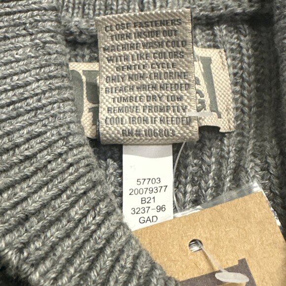 Duluth Trading Co Mens Large Grey Burly Retirement Shawl Collar Cardigan Sweater - Picture 4 of 8
